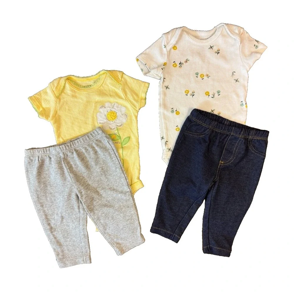 Carter's Baby Outfits Girl 3 Months Clothes Shirts Bodysuits Leggings Lot Spring